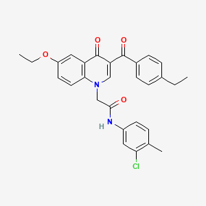 molecular formula C29H27ClN2O4 B2431508 N-(3-chloro-4-methylphenyl)-2-[6-ethoxy-3-(4-ethylbenzoyl)-4-oxo-1,4-dihydroquinolin-1-yl]acetamide CAS No. 895645-45-1
