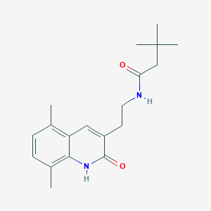 molecular formula C19H26N2O2 B2431528 N-(2-(5,8-dimethyl-2-oxo-1,2-dihydroquinolin-3-yl)ethyl)-3,3-dimethylbutanamide CAS No. 851407-28-8