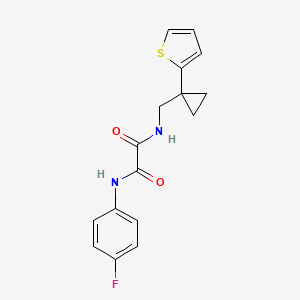 molecular formula C16H15FN2O2S B2431532 N1-(4-fluorophenyl)-N2-((1-(thiophen-2-yl)cyclopropyl)methyl)oxalamide CAS No. 1207034-65-8
