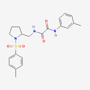molecular formula C21H25N3O4S B2431543 N1-(m-tolyl)-N2-((1-tosylpyrrolidin-2-yl)methyl)oxalamide CAS No. 896271-94-6