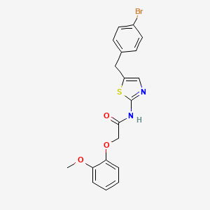 molecular formula C19H17BrN2O3S B2431546 N-{5-[(4-Bromophenyl)methyl]-1,3-thiazol-2-YL}-2-(2-methoxyphenoxy)acetamide CAS No. 301176-54-5