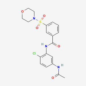 molecular formula C19H20ClN3O5S B2431552 N-(2-CHLORO-5-ACETAMIDOPHENYL)-3-(MORPHOLINE-4-SULFONYL)BENZAMIDE CAS No. 953852-63-6