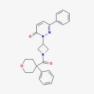 6-Phenyl-2-[1-(4-phenyloxane-4-carbonyl)azetidin-3-yl]pyridazin-3-one