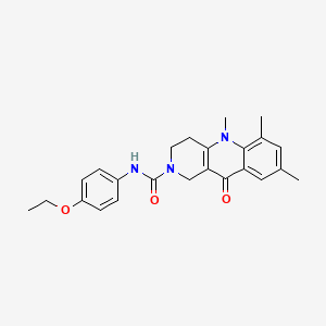molecular formula C24H27N3O3 B2431556 N-(4-ethoxyphenyl)-5,6,8-trimethyl-10-oxo-3,4,5,10-tetrahydrobenzo[b][1,6]naphthyridine-2(1H)-carboxamide CAS No. 1251601-65-6
