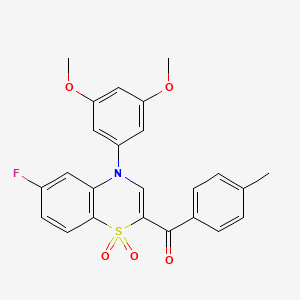 [4-(3,5-dimethoxyphenyl)-6-fluoro-1,1-dioxido-4H-1,4-benzothiazin-2-yl](4-methylphenyl)methanone