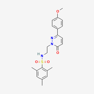 molecular formula C22H25N3O4S B2431567 N-(2-(3-(4-methoxyphenyl)-6-oxopyridazin-1(6H)-yl)ethyl)-2,4,6-trimethylbenzenesulfonamide CAS No. 921535-47-9