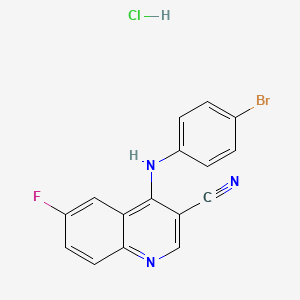 4-((4-Bromophenyl)amino)-6-fluoroquinoline-3-carbonitrile hydrochloride