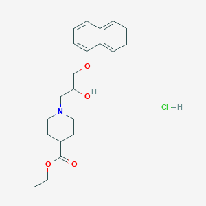 molecular formula C21H28ClNO4 B2431585 Ethyl 1-(2-hydroxy-3-(naphthalen-1-yloxy)propyl)piperidine-4-carboxylate hydrochloride CAS No. 1331304-24-5