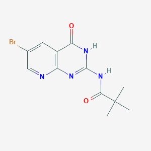 molecular formula C12H13BrN4O2 B2431587 N-(6-bromo-4-hydroxypyrido[2,3-d]pyrimidin-2-yl)pivalamide CAS No. 116387-22-5