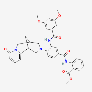 molecular formula C35H34N4O7 B2431618 methyl 2-(3-(3,5-dimethoxybenzamido)-4-(8-oxo-5,6-dihydro-1H-1,5-methanopyrido[1,2-a][1,5]diazocin-3(2H,4H,8H)-yl)benzamido)benzoate CAS No. 441047-25-2