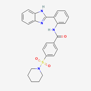 molecular formula C25H24N4O3S B2431627 N-[2-(1H-1,3-benzodiazol-2-yl)phenyl]-4-(piperidine-1-sulfonyl)benzamide CAS No. 325977-66-0