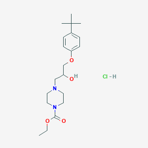 Ethyl 4-[3-(4-tert-butylphenoxy)-2-hydroxypropyl]piperazine-1-carboxylate hydrochloride