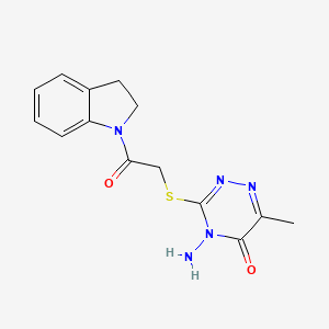 4-Amino-3-[2-(2,3-dihydroindol-1-yl)-2-oxoethyl]sulfanyl-6-methyl-1,2,4-triazin-5-one