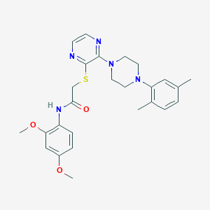 molecular formula C26H31N5O3S B2431633 N-(2,4-dimethoxyphenyl)-2-({3-[4-(2,5-dimethylphenyl)piperazin-1-yl]pyrazin-2-yl}sulfanyl)acetamide CAS No. 1216931-08-6