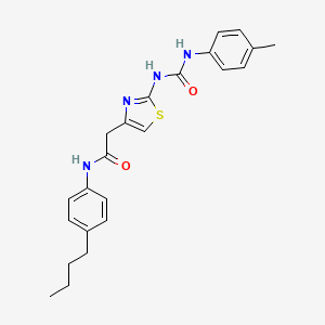 molecular formula C23H26N4O2S B2431639 N-(4-butylphenyl)-2-(2-{[(4-methylphenyl)carbamoyl]amino}-1,3-thiazol-4-yl)acetamide CAS No. 1005299-59-1