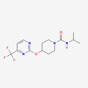 molecular formula C14H19F3N4O2 B2431646 N-(propan-2-yl)-4-{[4-(trifluoromethyl)pyrimidin-2-yl]oxy}piperidine-1-carboxamide CAS No. 2380095-12-3