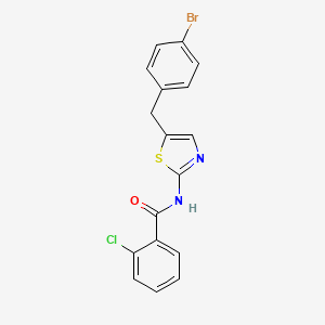molecular formula C17H12BrClN2OS B2431648 N-(5-(4-bromobenzyl)thiazol-2-yl)-2-chlorobenzamide CAS No. 292056-95-2