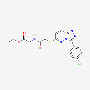 molecular formula C17H16ClN5O3S B2431663 Ethyl 2-(2-((3-(4-chlorophenyl)-[1,2,4]triazolo[4,3-b]pyridazin-6-yl)thio)acetamido)acetate CAS No. 852373-39-8