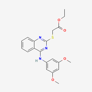 molecular formula C20H21N3O4S B2431668 ethyl 2-({4-[(3,5-dimethoxyphenyl)amino]quinazolin-2-yl}sulfanyl)acetate CAS No. 688356-33-4