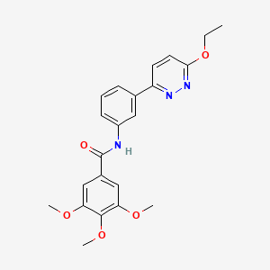 molecular formula C22H23N3O5 B2431671 N-[3-(6-ethoxypyridazin-3-yl)phenyl]-3,4,5-trimethoxybenzamide CAS No. 899746-79-3