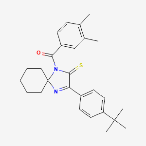 3-(4-Tert-butylphenyl)-1-(3,4-dimethylbenzoyl)-1,4-diazaspiro[4.5]dec-3-ene-2-thione