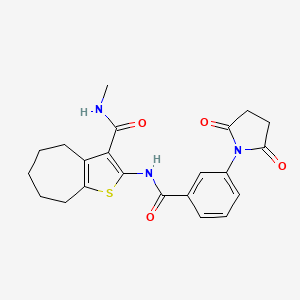 2-(3-(2,5-dioxopyrrolidin-1-yl)benzamido)-N-methyl-5,6,7,8-tetrahydro-4H-cyclohepta[b]thiophene-3-carboxamide