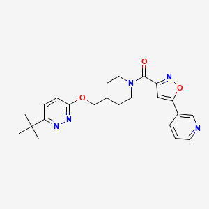 [4-[(6-Tert-butylpyridazin-3-yl)oxymethyl]piperidin-1-yl]-(5-pyridin-3-yl-1,2-oxazol-3-yl)methanone