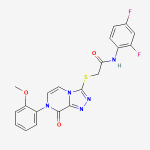 molecular formula C20H15F2N5O3S B2431684 N-(2,4-difluorophenyl)-2-{[7-(2-methoxyphenyl)-8-oxo-7H,8H-[1,2,4]triazolo[4,3-a]pyrazin-3-yl]sulfanyl}acetamide CAS No. 1242986-11-3