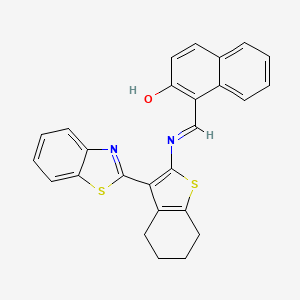 (E)-1-(((3-(benzo[d]thiazol-2-yl)-4,5,6,7-tetrahydrobenzo[b]thiophen-2-yl)imino)methyl)naphthalen-2-ol