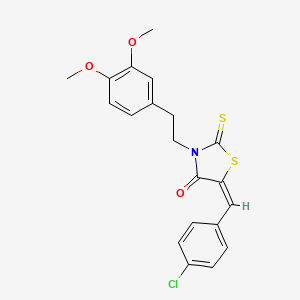 (5E)-5-[(4-chlorophenyl)methylidene]-3-[2-(3,4-dimethoxyphenyl)ethyl]-2-sulfanylidene-1,3-thiazolidin-4-one