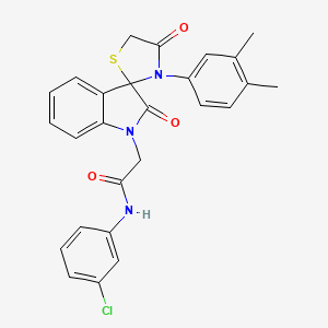 N-(3-chlorophenyl)-2-(3'-(3,4-dimethylphenyl)-2,4'-dioxospiro[indoline-3,2'-thiazolidin]-1-yl)acetamide