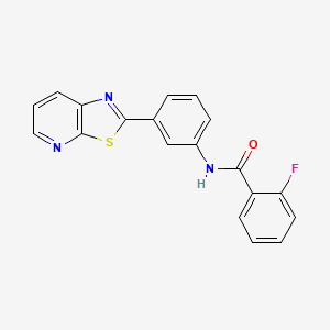 molecular formula C19H12FN3OS B2431695 2-Fluoro-N-(3-{[1,3]thiazolo[5,4-B]pyridin-2-YL}phenyl)benzamide CAS No. 863589-34-8