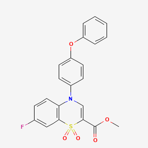 molecular formula C22H16FNO5S B2431707 methyl 7-fluoro-4-(4-phenoxyphenyl)-4H-1,4-benzothiazine-2-carboxylate 1,1-dioxide CAS No. 1291864-96-4