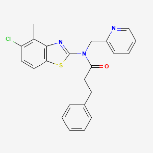 molecular formula C23H20ClN3OS B2431709 N-(5-chloro-4-methylbenzo[d]thiazol-2-yl)-3-phenyl-N-(pyridin-2-ylmethyl)propanamide CAS No. 900006-21-5