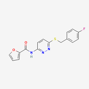 molecular formula C16H12FN3O2S B2431735 N-(6-((4-fluorobenzyl)thio)pyridazin-3-yl)furan-2-carboxamide CAS No. 1021135-98-7
