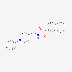 molecular formula C21H27N3O2S B2431736 N-((1-(pyridin-4-yl)piperidin-4-yl)methyl)-5,6,7,8-tetrahydronaphthalene-2-sulfonamide CAS No. 2034232-06-7