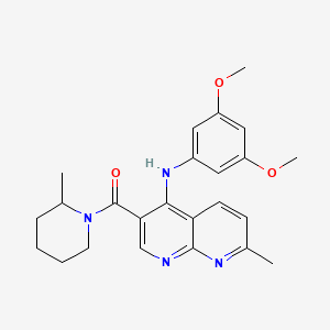molecular formula C24H28N4O3 B2431738 N-(3,5-dimethoxyphenyl)-7-methyl-3-(2-methylpiperidine-1-carbonyl)-1,8-naphthyridin-4-amine CAS No. 1251588-68-7