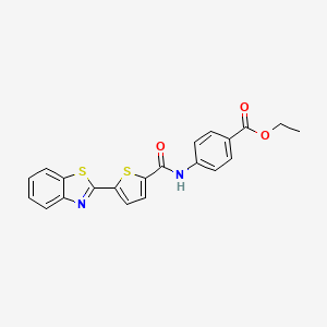 molecular formula C21H16N2O3S2 B2431856 Ethyl 4-(5-(benzo[d]thiazol-2-yl)thiophene-2-carboxamido)benzoate CAS No. 622344-74-5