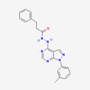 molecular formula C21H20N6O B2431857 N'-[1-(3-methylphenyl)-1H-pyrazolo[3,4-d]pyrimidin-4-yl]-3-phenylpropanehydrazide CAS No. 890952-46-2