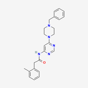 molecular formula C24H27N5O B2431865 N-[6-(4-benzylpiperazin-1-yl)pyrimidin-4-yl]-2-(2-methylphenyl)acetamide CAS No. 1396856-41-9