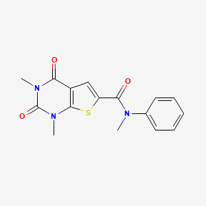 molecular formula C16H15N3O3S B2431873 N,1,3-trimethyl-2,4-dioxo-N-phenyl-1,2,3,4-tetrahydrothieno[2,3-d]pyrimidine-6-carboxamide CAS No. 946335-55-3