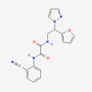 molecular formula C18H15N5O3 B2431875 N1-(2-cyanophenyl)-N2-(2-(furan-2-yl)-2-(1H-pyrazol-1-yl)ethyl)oxalamide CAS No. 2034567-68-3