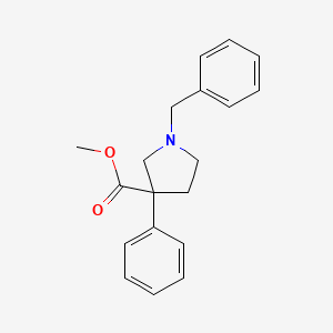 molecular formula C19H21NO2 B2431877 Methyl 1-benzyl-3-phenylpyrrolidine-3-carboxylate CAS No. 124562-89-6 ; 124562-89-6
