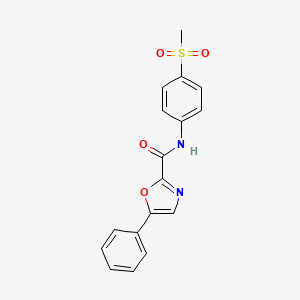 molecular formula C17H14N2O4S B2431880 N-(4-(methylsulfonyl)phenyl)-5-phenyloxazole-2-carboxamide CAS No. 1798490-68-2