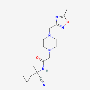 molecular formula C16H24N6O2 B2431884 N-(1-cyano-1-cyclopropylethyl)-2-{4-[(5-methyl-1,2,4-oxadiazol-3-yl)methyl]piperazin-1-yl}acetamide CAS No. 1356756-71-2