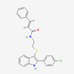 molecular formula C25H21ClN2OS B2431905 N-(2-((2-(4-chlorophenyl)-1H-indol-3-yl)thio)ethyl)cinnamamide CAS No. 850917-42-9