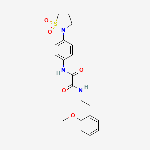 molecular formula C20H23N3O5S B2431951 N1-(4-(1,1-dioxidoisothiazolidin-2-yl)phenyl)-N2-(2-methoxyphenethyl)oxalamide CAS No. 1105205-57-9