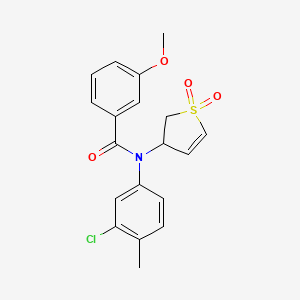 molecular formula C19H18ClNO4S B2431953 N-(3-chloro-4-methylphenyl)-N-(1,1-dioxido-2,3-dihydrothiophen-3-yl)-3-methoxybenzamide CAS No. 863008-10-0