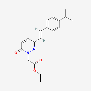 molecular formula C19H22N2O3 B2431992 Ethyl 2-(3-(4-isopropylstyryl)-6-oxo-1(6H)-pyridazinyl)acetate CAS No. 1164564-63-9