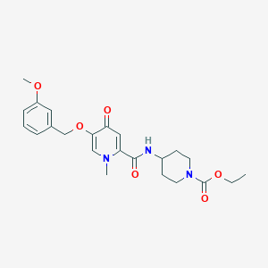 molecular formula C23H29N3O6 B2432037 Ethyl 4-(5-((3-methoxybenzyl)oxy)-1-methyl-4-oxo-1,4-dihydropyridine-2-carboxamido)piperidine-1-carboxylate CAS No. 1021212-20-3